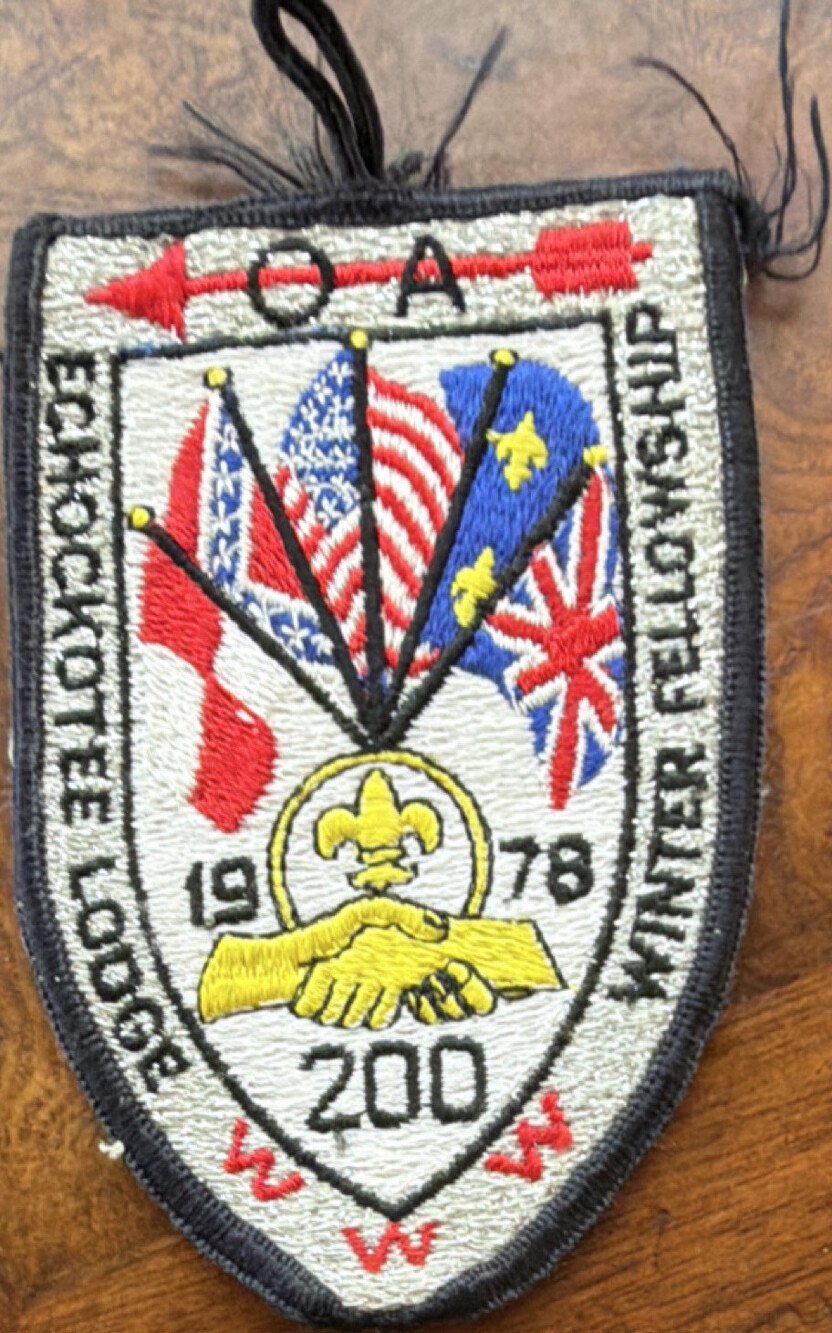 Echockotee Lodge 200 Boy Scouts Order of the Arrow Patch 1978 Winter Fellowship